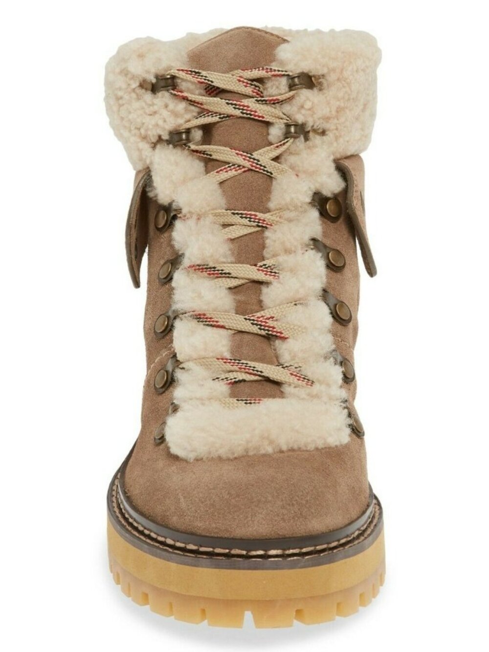 See by Chloe Eileen Women's Suede & Sheepskin Ankle Boot in Taupe Size 36 / US 6 - Picture 4 of 6